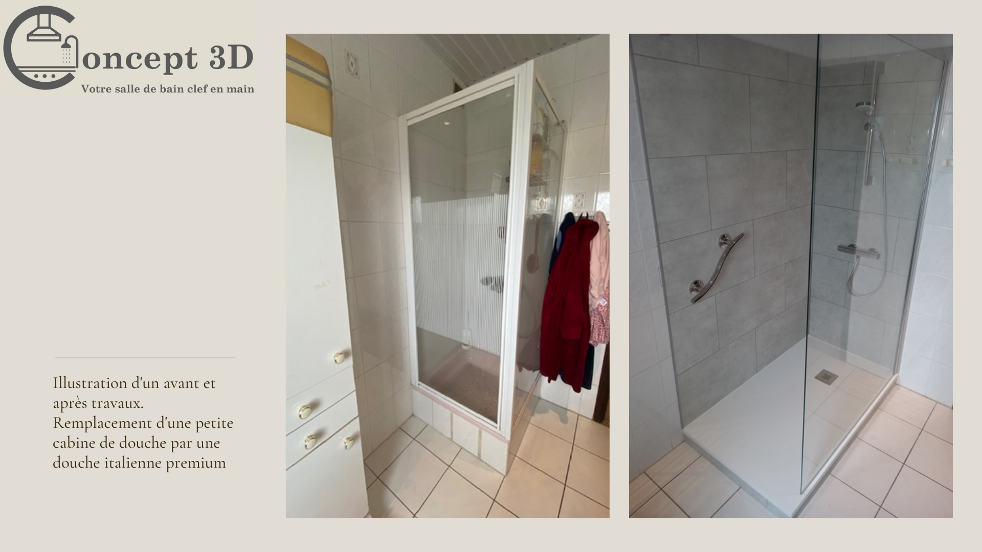 Remplacement d'une cabine de douche par une douche sécurisée à