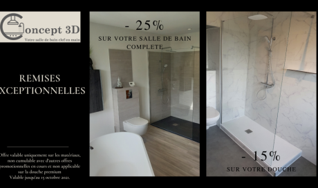 Offre pour la rénovation complète de salle de bain et le remplacement de douche à Bruxelles et partout en Belgique