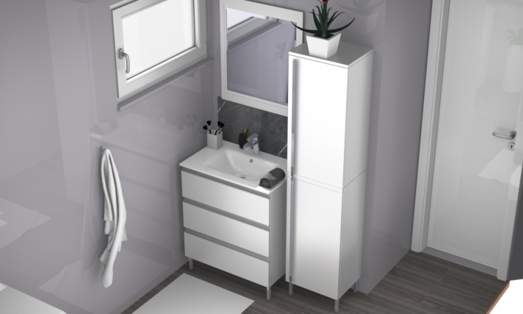 Conception de plan 3D pour rénovation de salle de bain à Mons